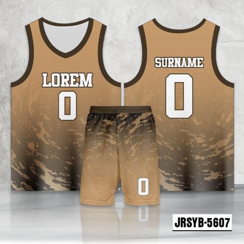 Gold Abstract Design Full Sublimation Basketball Jersey Set - 2148475607 Thumbnail