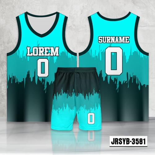 Pain Drip Design Full Sublimation Basketball Jersey Set - 2168483581 Thumbnail
