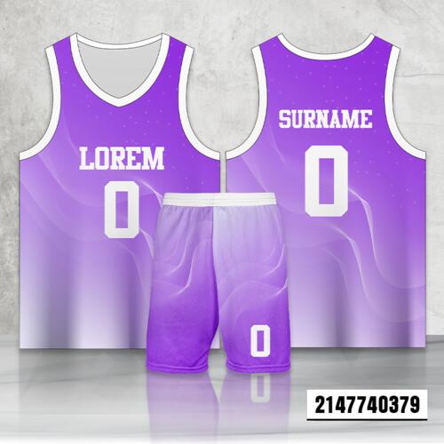Abstract Wavy Design Full Sublimation Basketball Jersey Set - 2147740379 Thumbnail