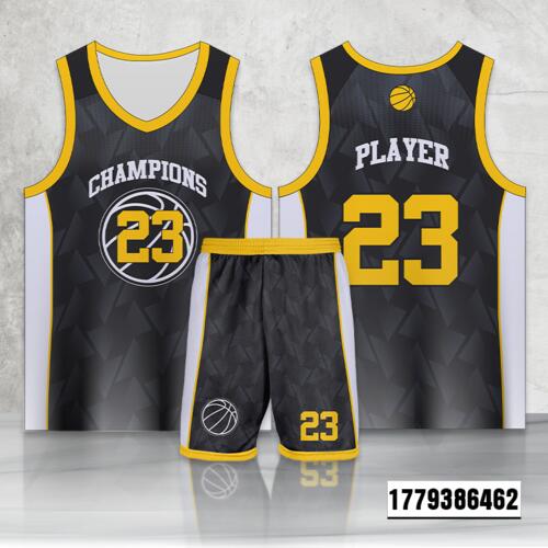 Geometric Texture Design Full Sublimation Basketball Jersey Set - 1779386462 Thumbnail