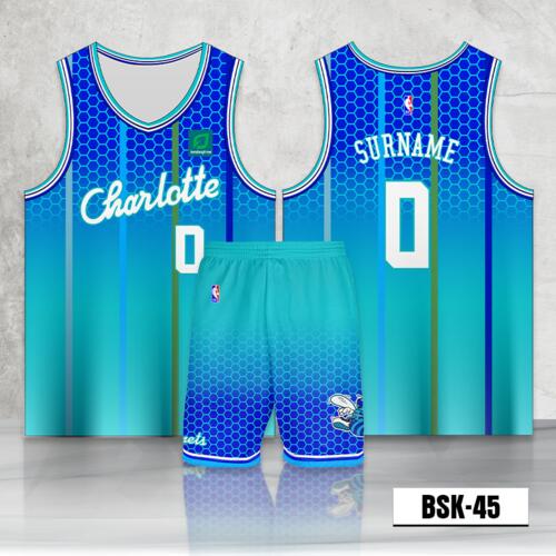 Charlotte Design Full Sublimation Basketball Jersey Set - BSK-45 Thumbnail