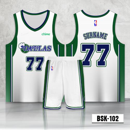Dallas Design Full Sublimation Basketball Jersey Set - BSK-102 Thumbnail