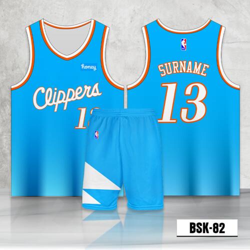 Clippers Design Full Sublimation Basketball Jersey Set - BSK-82 Thumbnail