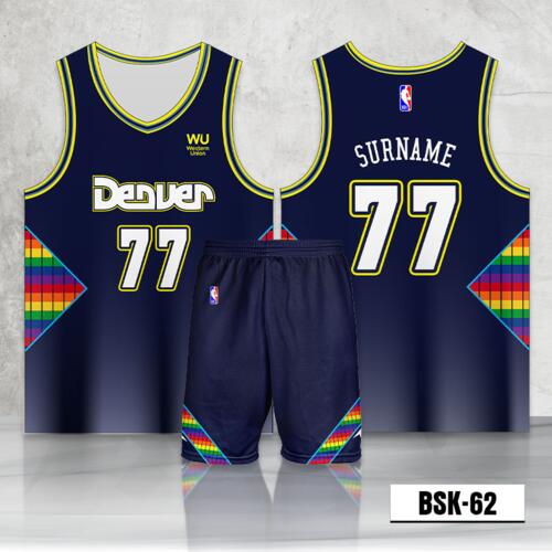 Denver Design Full Sublimation Basketball Jersey Set - BSK-62 Thumbnail