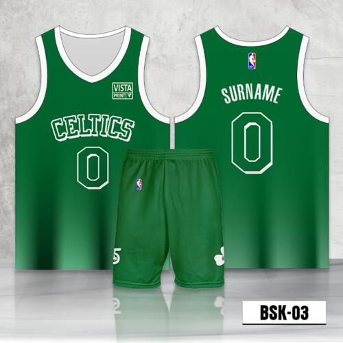Celtics Design Full Sublimation Basketball Jersey Set - BSK-03 Thumbnail