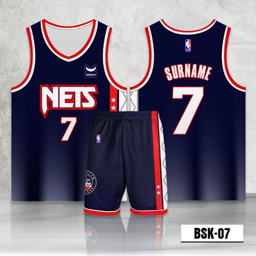 Nets Design Full Sublimation Basketball Jersey Set - BSK-07 Thumbnail