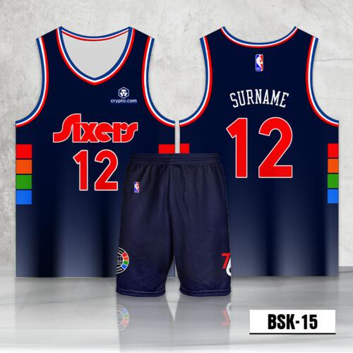 Sixers Design Full Sublimation Basketball Jersey Set - BSK-15 Thumbnail