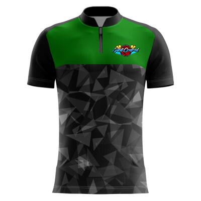 Geometric Abstract Design Full Print Chinese Collar - SCS-1B Thumbnail