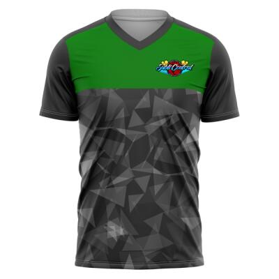 Geometric Abstract Design Full Print V-Neck Shirt - SCS-1B Thumbnail