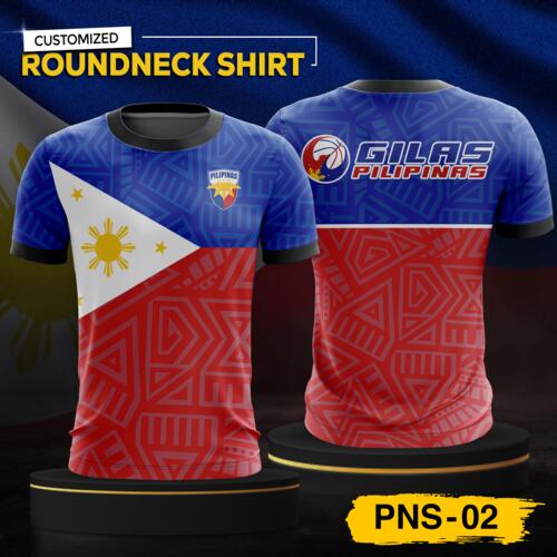 Philippine Design Round Neck Shirt, Customizable Full Print Sublimation Shirt, Personalized Pilipinas Design - PNS-02 Thumbnail