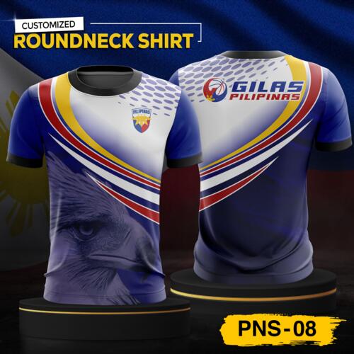 Philippine Design Round Neck Shirt, Customizable Full Print Sublimation Shirt, Personalized Pilipinas Design - PNS-08 Thumbnail