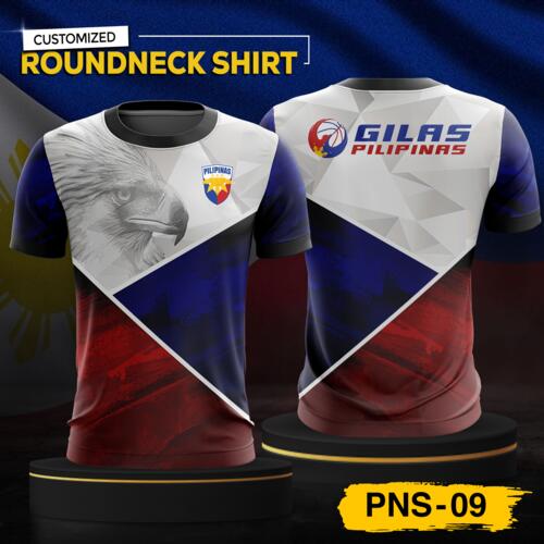 Philippine Design Round Neck Shirt, Customizable Full Print Sublimation Shirt, Personalized Pilipinas Design - PNS-09 Thumbnail