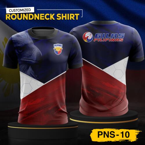 Philippine Design Round Neck Shirt, Customizable Full Print Sublimation Shirt, Personalized Pilipinas Design - PNS-10 Thumbnail