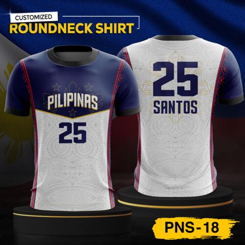 Philippine Design Round Neck Shirt, Customizable Full Print Sublimation Shirt, Personalized Pilipinas Design - PNS-18 Thumbnail