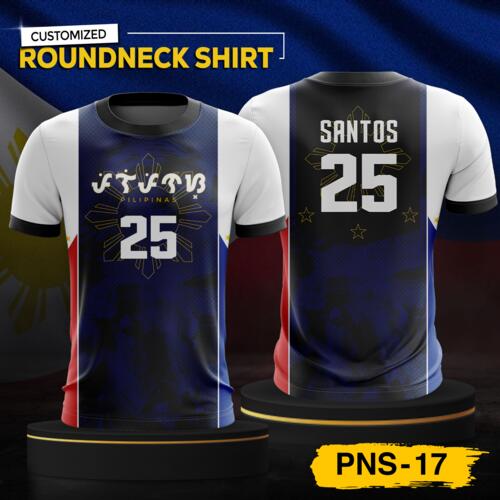 Philippine Design Round Neck Shirt, Customizable Full Print Sublimation Shirt, Personalized Pilipinas Design - PNS-17 Thumbnail