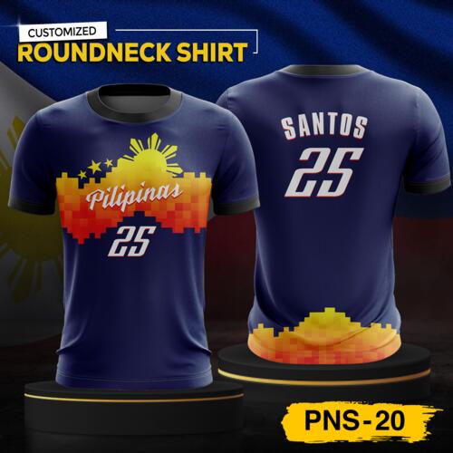 Philippine Design Round Neck Shirt, Customizable Full Print Sublimation Shirt, Personalized Pilipinas Design - PNS-20 Thumbnail