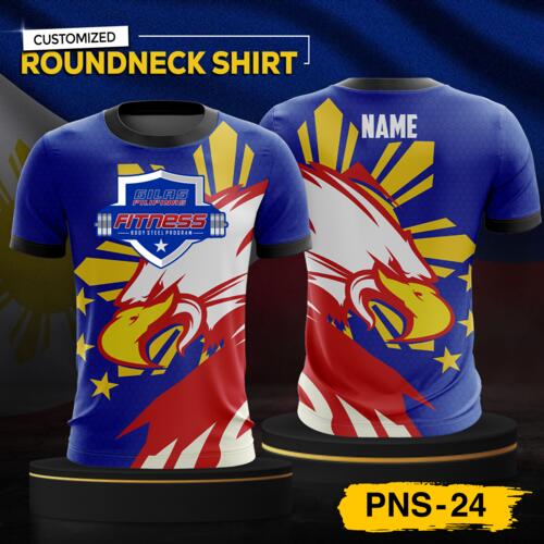 Philippine Design Round Neck Shirt, Customizable Full Print Sublimation Shirt, Personalized Pilipinas Design - PNS-24 Thumbnail