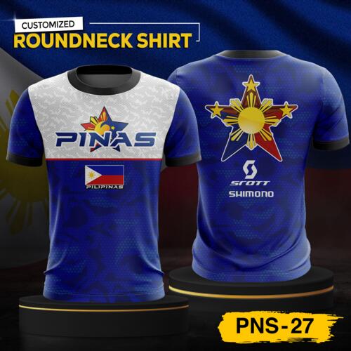 Philippine Design Round Neck Shirt, Customizable Full Print Sublimation Shirt, Personalized Pilipinas Design - PNS-27 Thumbnail