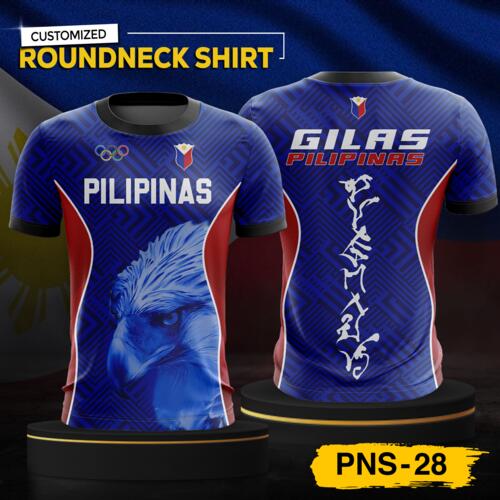 Philippine Design Round Neck Shirt, Customizable Full Print Sublimation Shirt, Personalized Pilipinas Design - PNS-28 Thumbnail