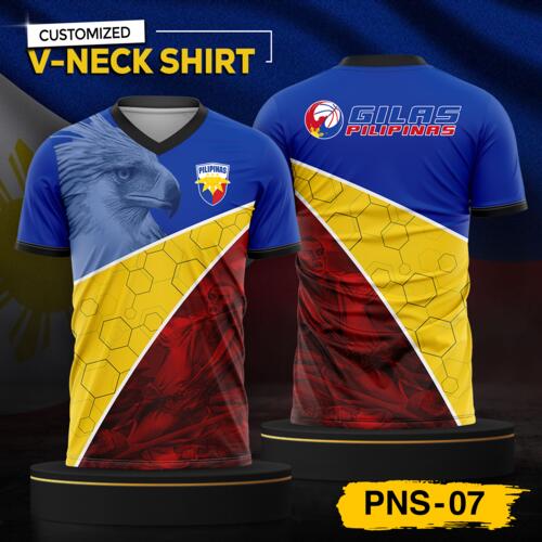 Philippine Design V-Neck Shirt, Customizable Full Print Sublimation Shirt, Personalized Pilipinas Design - PNS-07 Thumbnail