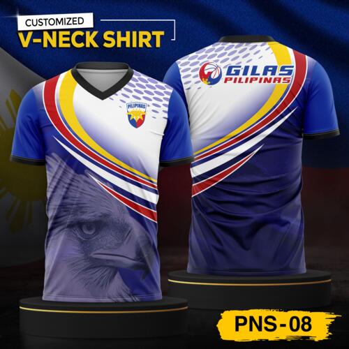 Philippine Design V-Neck Shirt, Customizable Full Print Sublimation Shirt, Personalized Pilipinas Design - PNS-08 Thumbnail