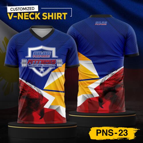 Philippine Design V-Neck Shirt, Customizable Full Print Sublimation Shirt, Personalized Pilipinas Design - PNS-23 Thumbnail