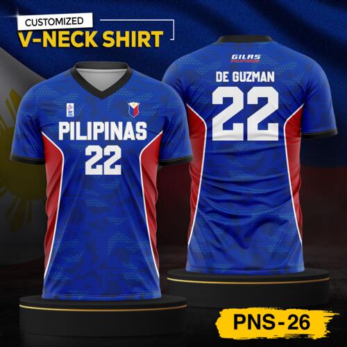 Philippine Design V-Neck Shirt, Customizable Full Print Sublimation Shirt, Personalized Pilipinas Design - PNS-26 Thumbnail