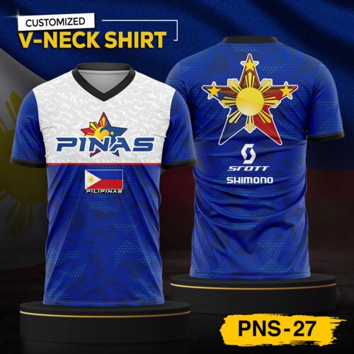 Philippine Design V-Neck Shirt, Customizable Full Print Sublimation Shirt, Personalized Pilipinas Design - PNS-27 Thumbnail