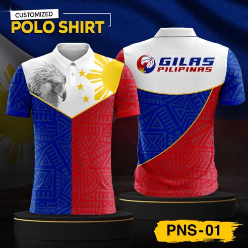 Philippine Design Polo Shirt, Customizable Full Print Sublimation Shirt, Personalized Pilipinas Design - PNS-01 Thumbnail