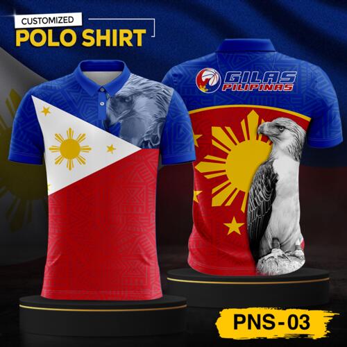 Philippine Design Polo Shirt, Customizable Full Print Sublimation Shirt, Personalized Pilipinas Design - PNS-03 Thumbnail