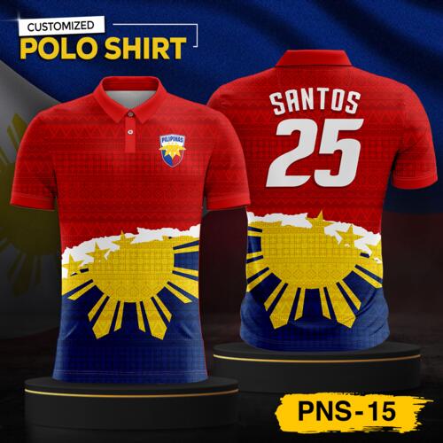 Philippine Design Polo Shirt, Customizable Full Print Sublimation Shirt, Personalized Pilipinas Design - PNS-15 Thumbnail