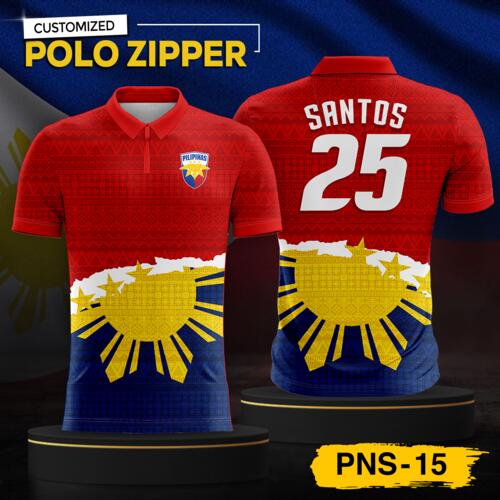 Philippine Design Polo Zipper, Customizable Full Print Sublimation - PNS-15 Thumbnail