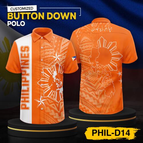 Philippine Design Full Print Button Down Polo - PHIL-D14  Thumbnail