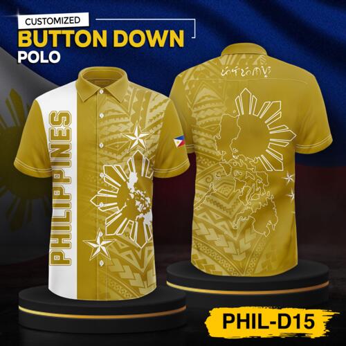 Philippine Design Full Print Button Down Polo - PHIL-D15 Thumbnail
