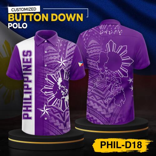 Philippine Design Full Print Button Down Polo - PHIL-D18 Thumbnail