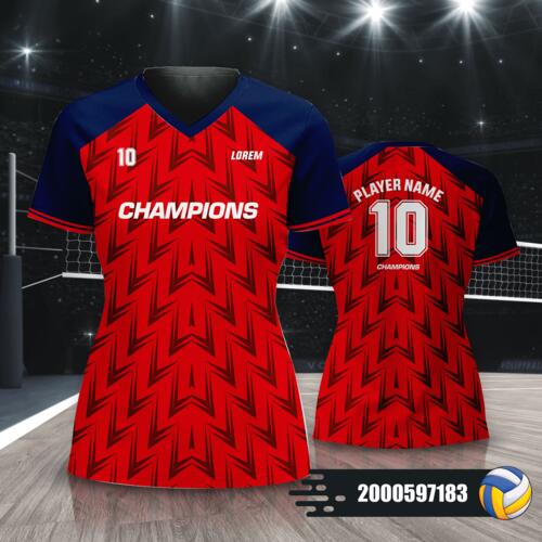 Red Arrow Design Volleyball Jersey Full Print Sublimation - 2000597183 Thumbnail