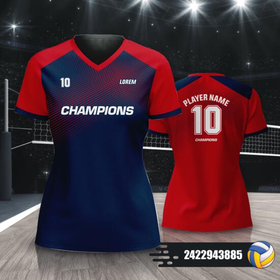Linear Design Volleyball Jersey Full Print Sublimation - 2422943885 Thumbnail