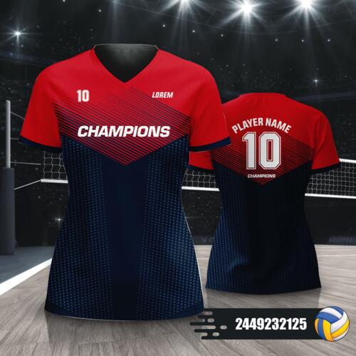 Abstract with Linear Design Volleyball Jersey Full Print Sublimation - 2449232125 Thumbnail