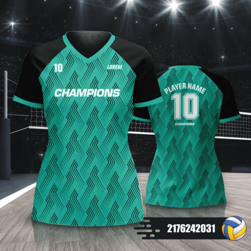 Aesthetic Linear Design Volleyball Jersey Full Print Sublimation - 2176242031 Thumbnail