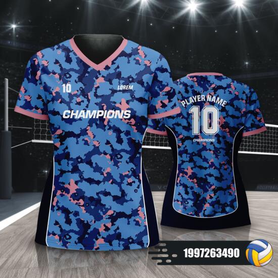 Camouflage Design Volleyball Jersey Full Print Sublimation - 1997263490 Thumbnail