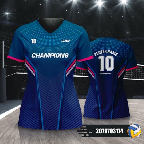 Sporty Background Design Volleyball Jersey Full Print Sublimation - 2079793174 Thumbnail