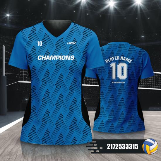 Abstract Geometric Lines Design Volleyball Jersey Full Print Sublimation - 2172533315 Thumbnail