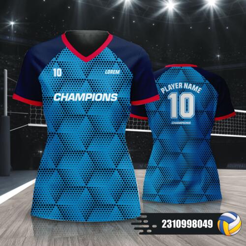 Geometric Dots Background Design Volleyball Jersey Full Print Sublimation - 2310998049 Thumbnail