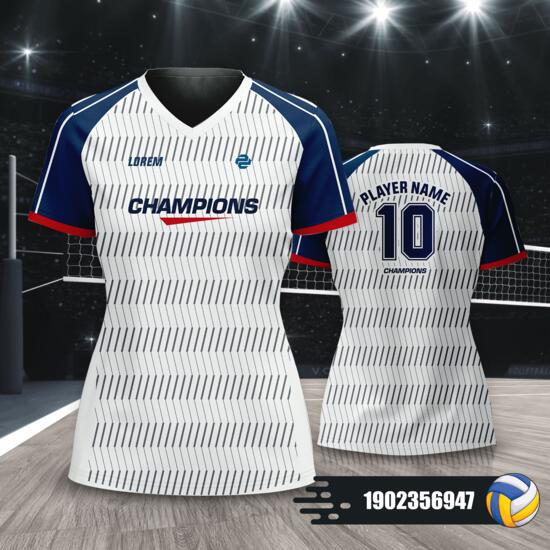 Zigzag Lines Background Design Volleyball Jersey Full Print Sublimation - 1902356947 Thumbnail