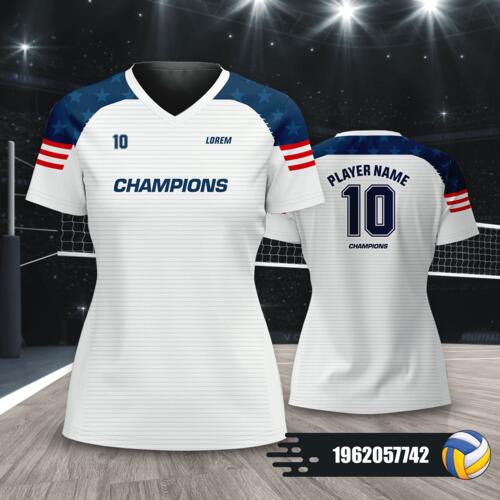 Linear Design Volleyball Jersey Full Print Sublimation - 1962057742 Thumbnail