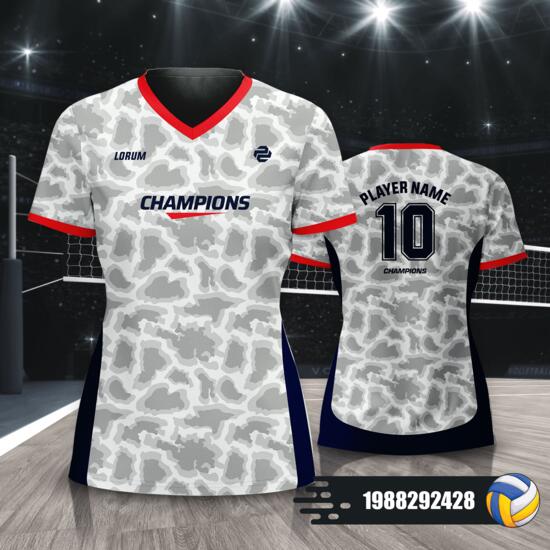 Camouflage Design Volleyball Jersey Full Print Sublimation - 1988292428 Thumbnail