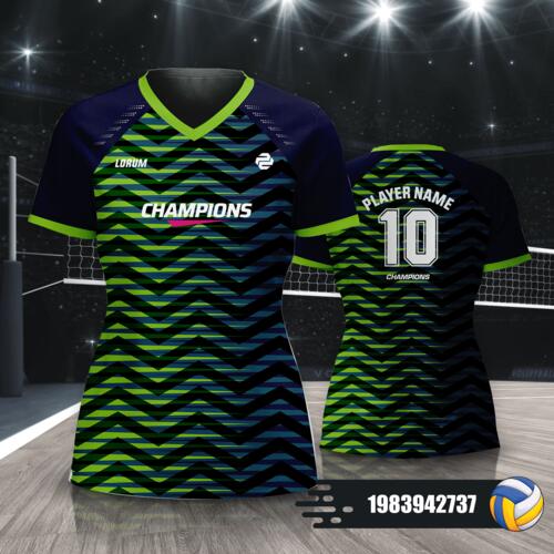Abstract Zigzag Lines Design Volleyball Jersey Full Print Sublimation - 1983942737 Thumbnail