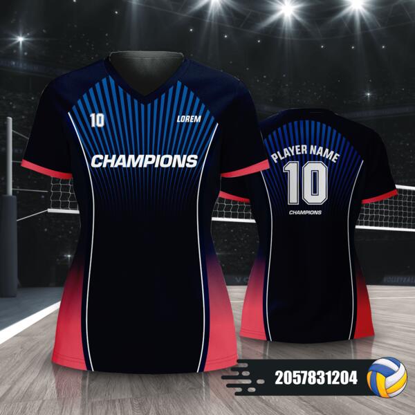 Sporty Design Pattern Volleyball Jersey Full Print Sublimation - 2057831204 Thumbnail