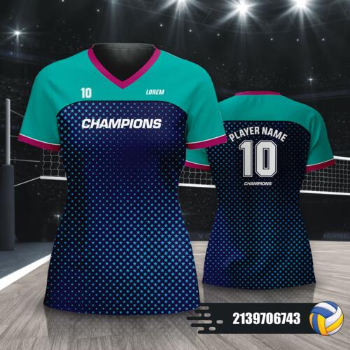 Abstract Dots Design Volleyball Jersey Full Print Sublimation - 2139706743 Thumbnail