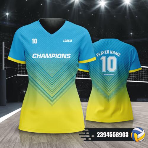 Gradient Arrow Background Design Volleyball Jersey Full Print Sublimation - 2394558903 Thumbnail